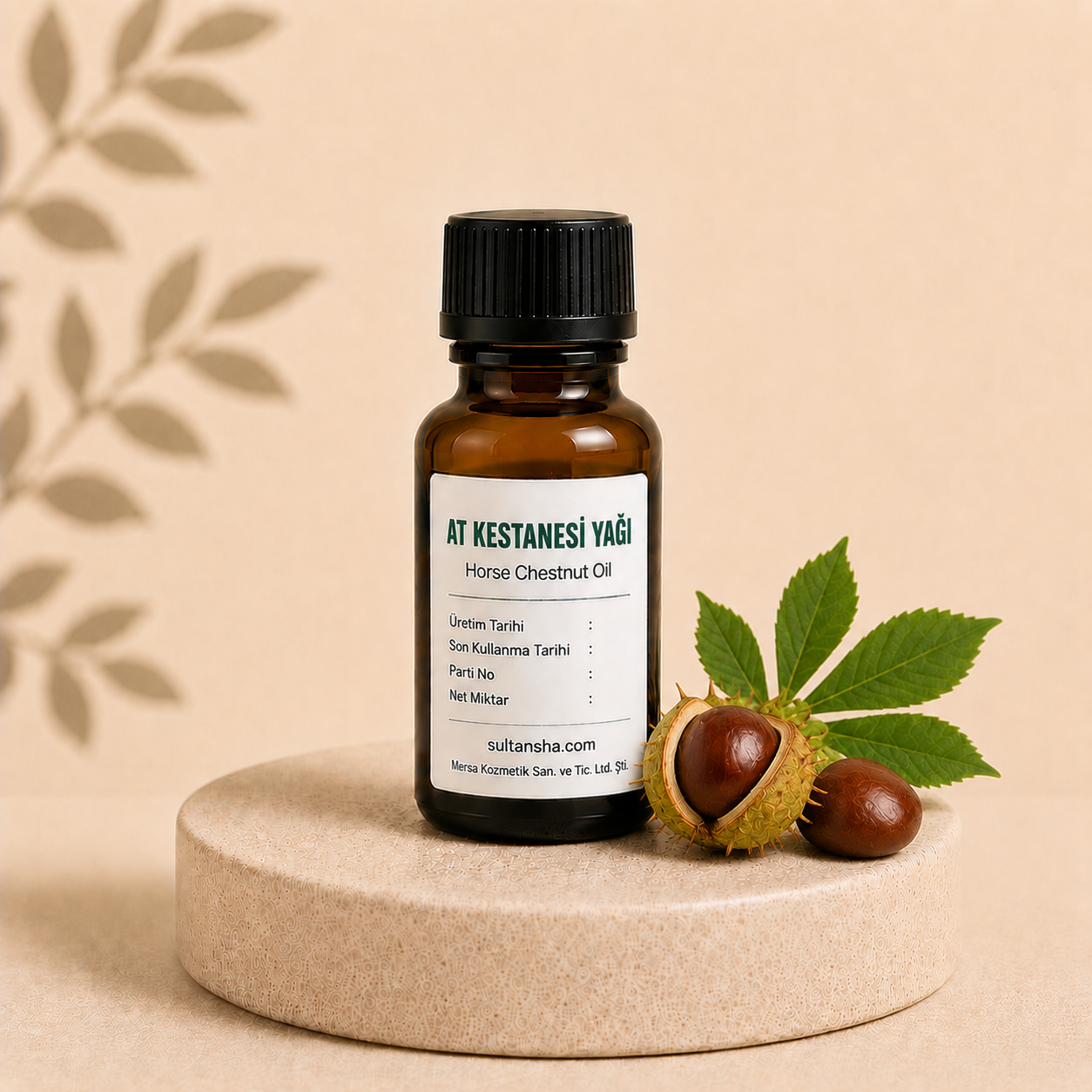 At Kestanesi Yağı (Horse Chestnut Oil) cilt bakım ürünlerinde kullanılan bitkisel yağ.