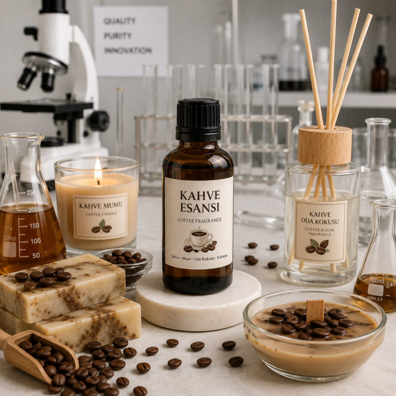 Kahve Esansı, sabun, mum, oda kokusu, kolonya ve kozmetik ürünlerinde kullanılan premium esans.