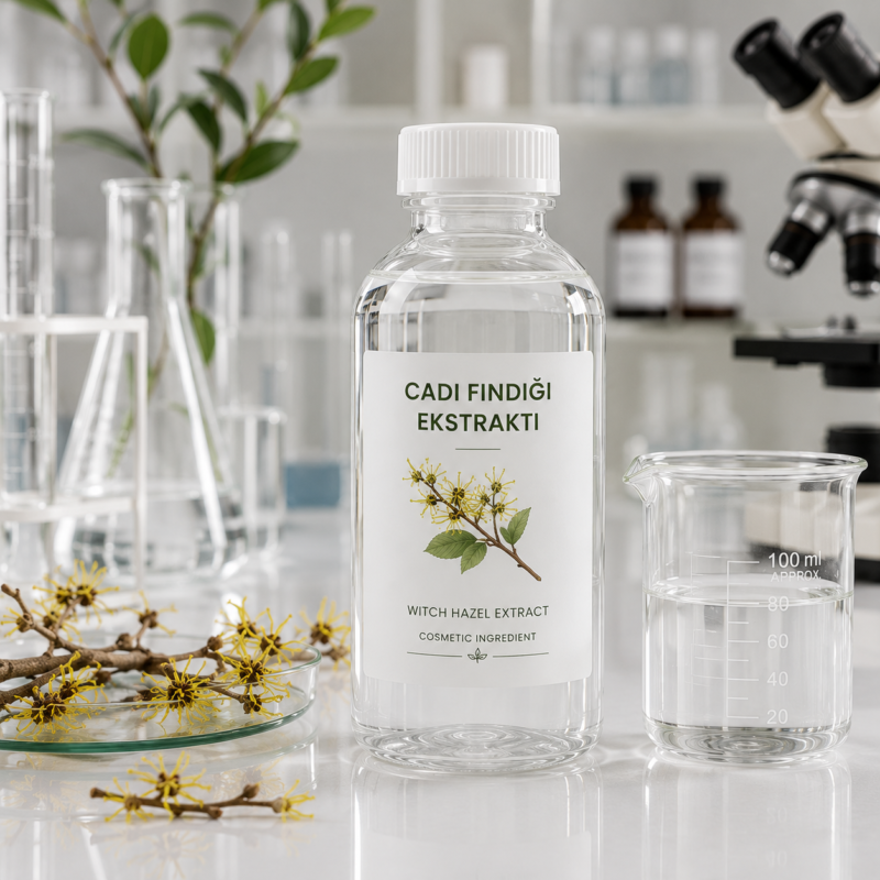 Witch Hazel Extract (Hamamelis Virginiana Extract), botanical cosmetic ingredient for skincare and personal care formulations.