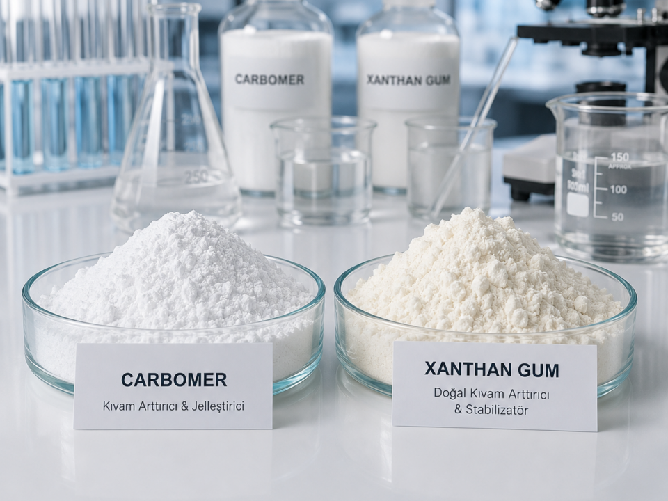 Carbomer ve Xanthan Gum arasındaki fark ve kozmetik formülasyonlarda kullanım karşılaştırması